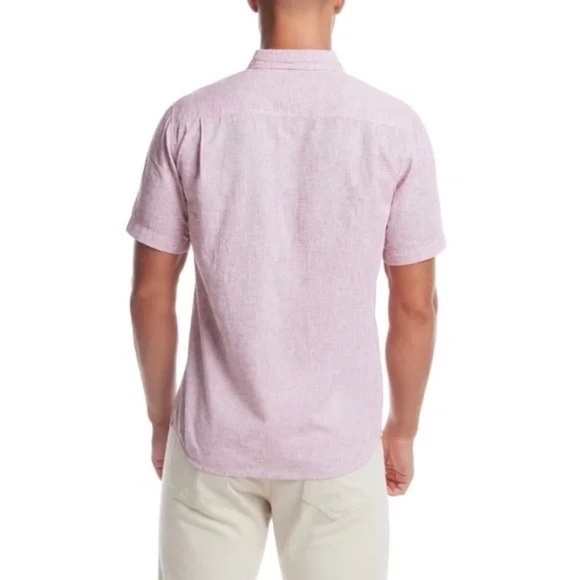 Weatherproof Vintage Linen/Cotton Short Sleeve Shirt, Light Red/Pink Medium NWT - Picture 3 of 15